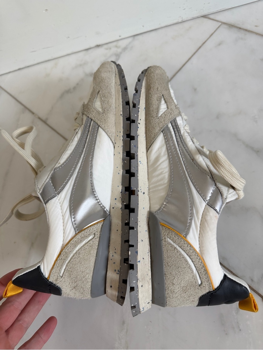 Oncept NYC Toronto Sneakers Men’s 9 Women’s 10.5-11 suede & fabric silver white - Picture 12 of 15